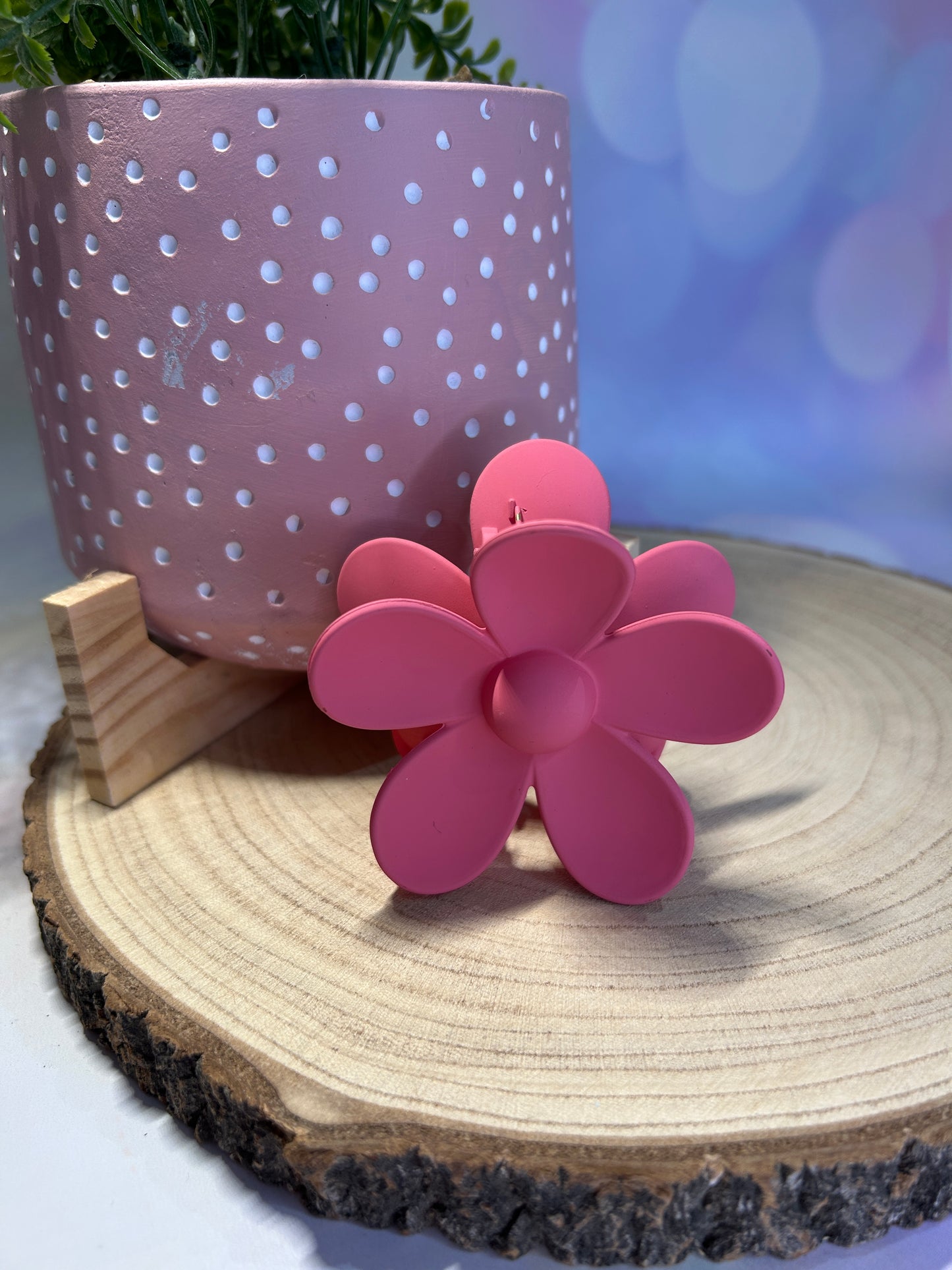 Dark Pink Flower Claw Clip