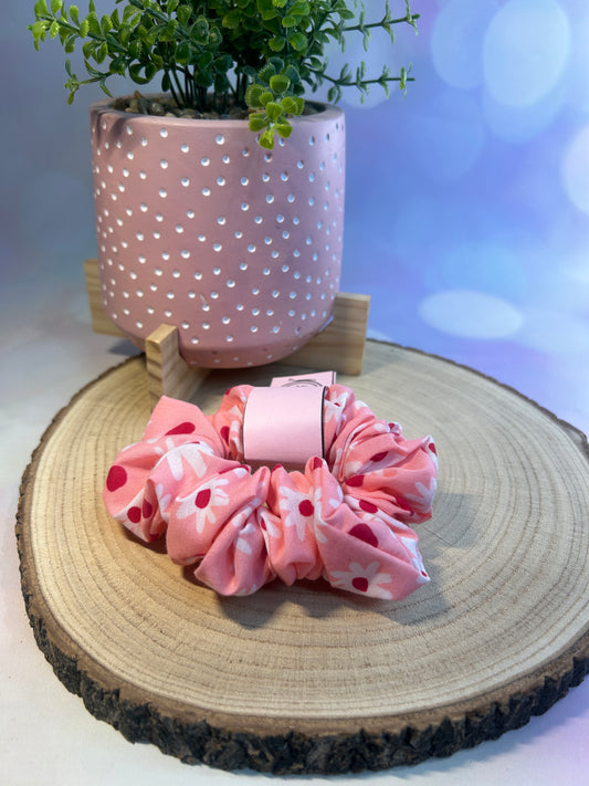 Pink Big Daisy Scrunchie