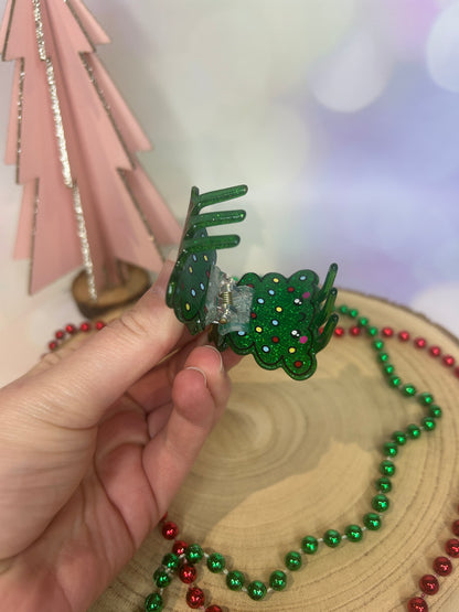 Mini Christmas Tree Hair Claw Clip