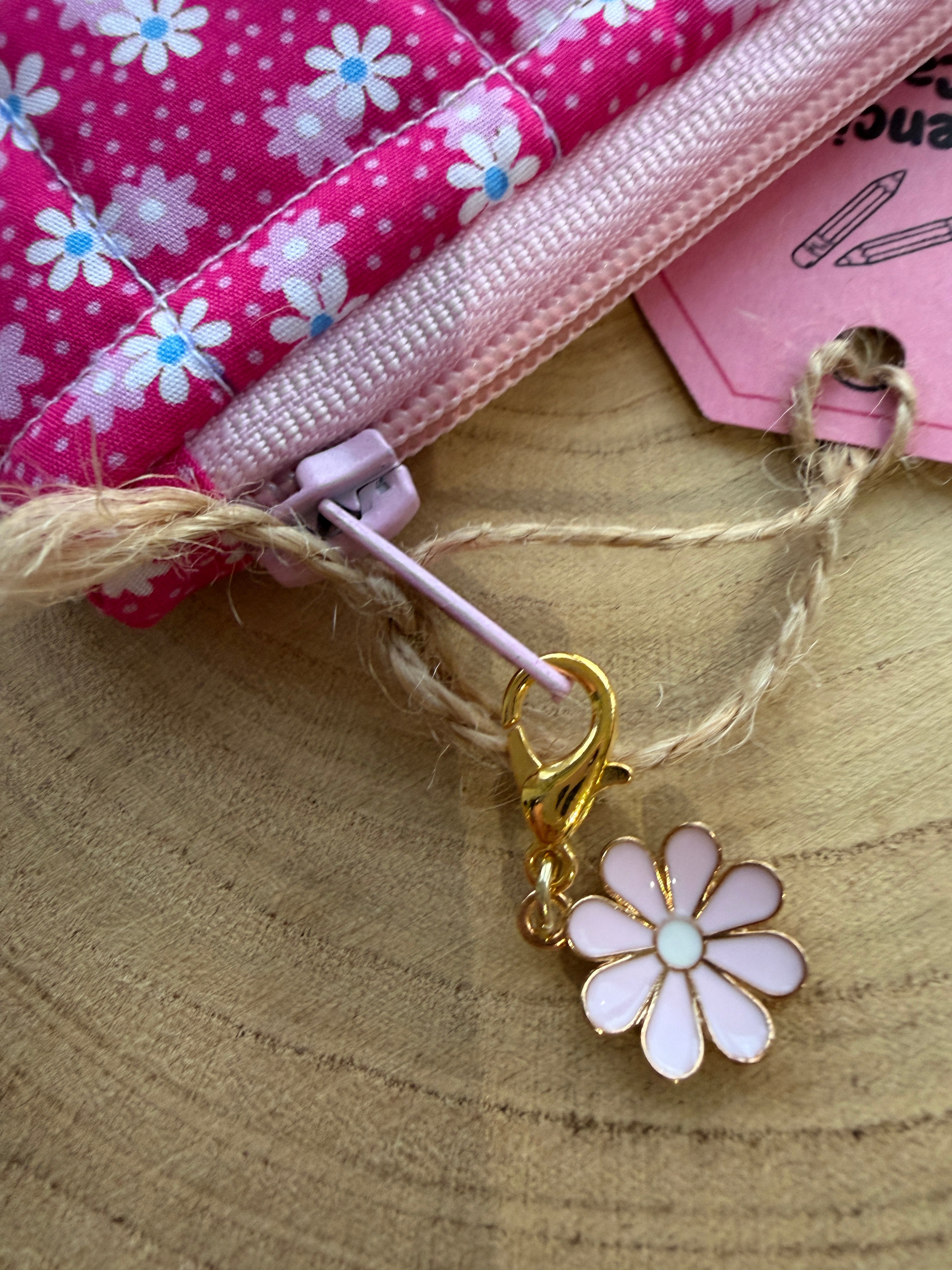 Raspberry Daisy Slimline Pencil Case