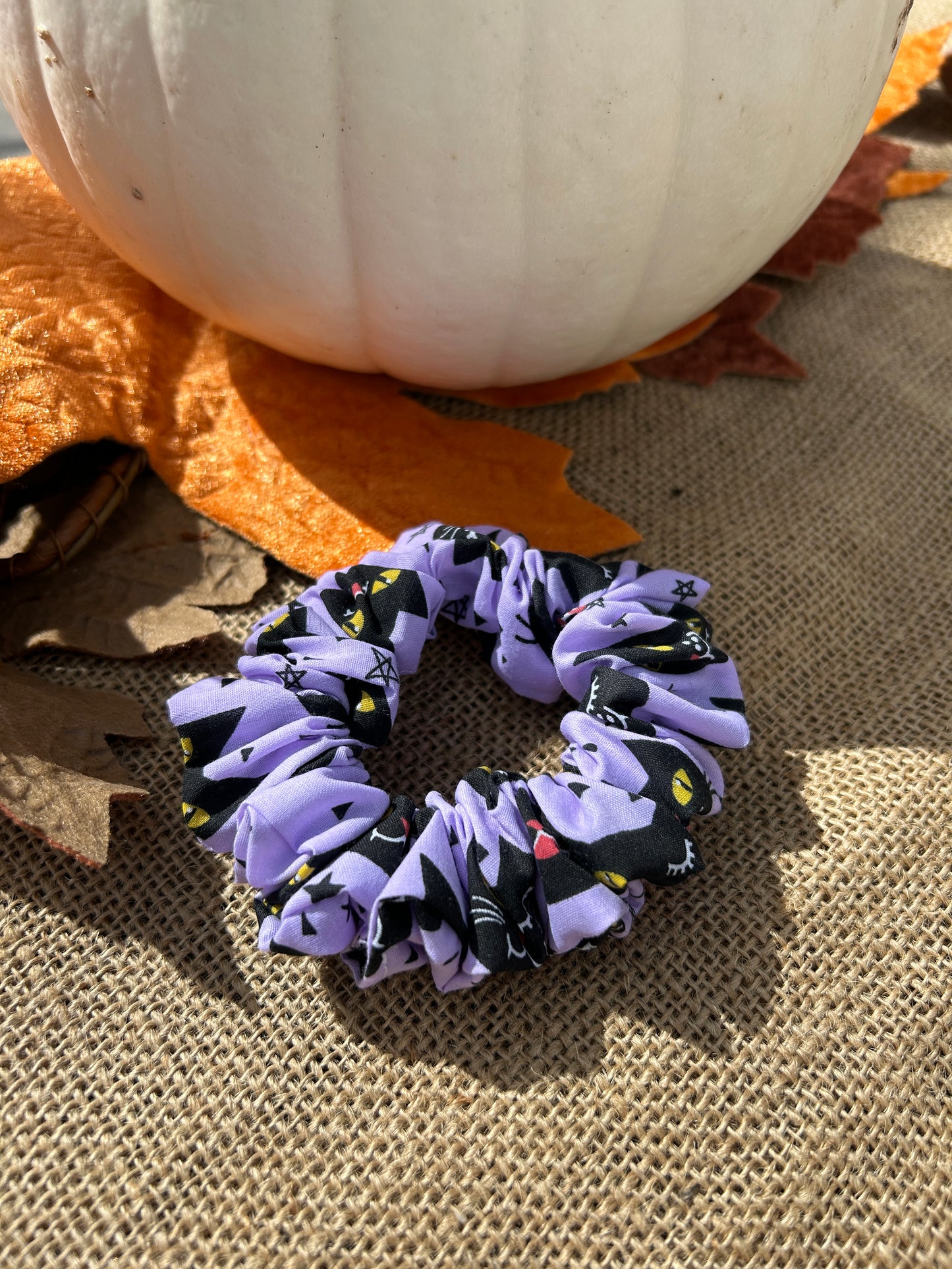 Halloween Spooky Cats Cotton Scrunchie