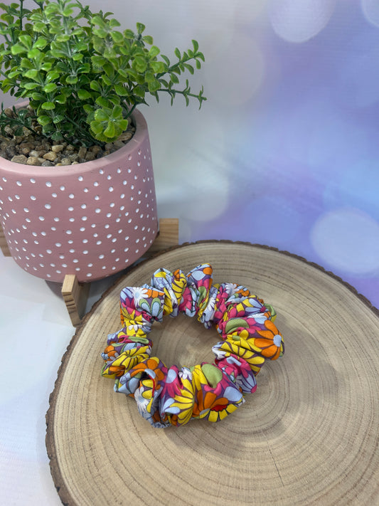 Groovy Flowers Hair Scrunchie