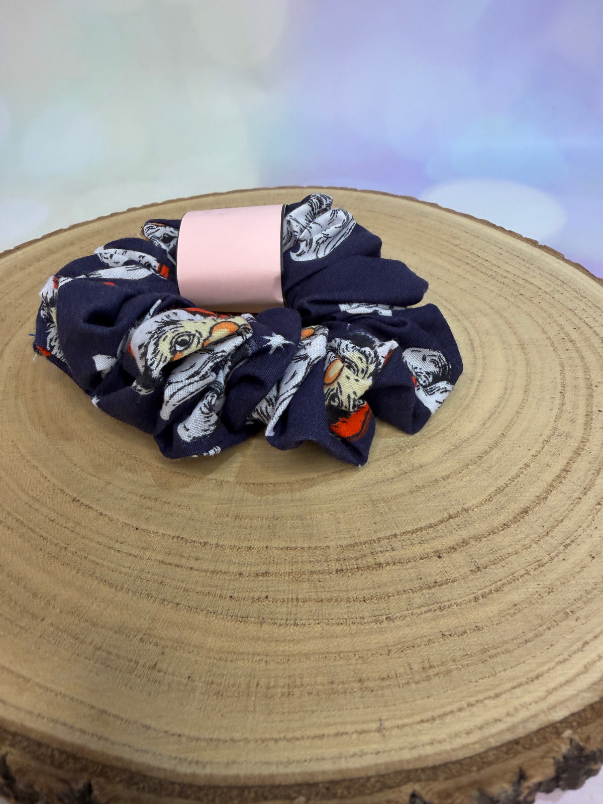 Blue Santa Christmas Scrunchie
