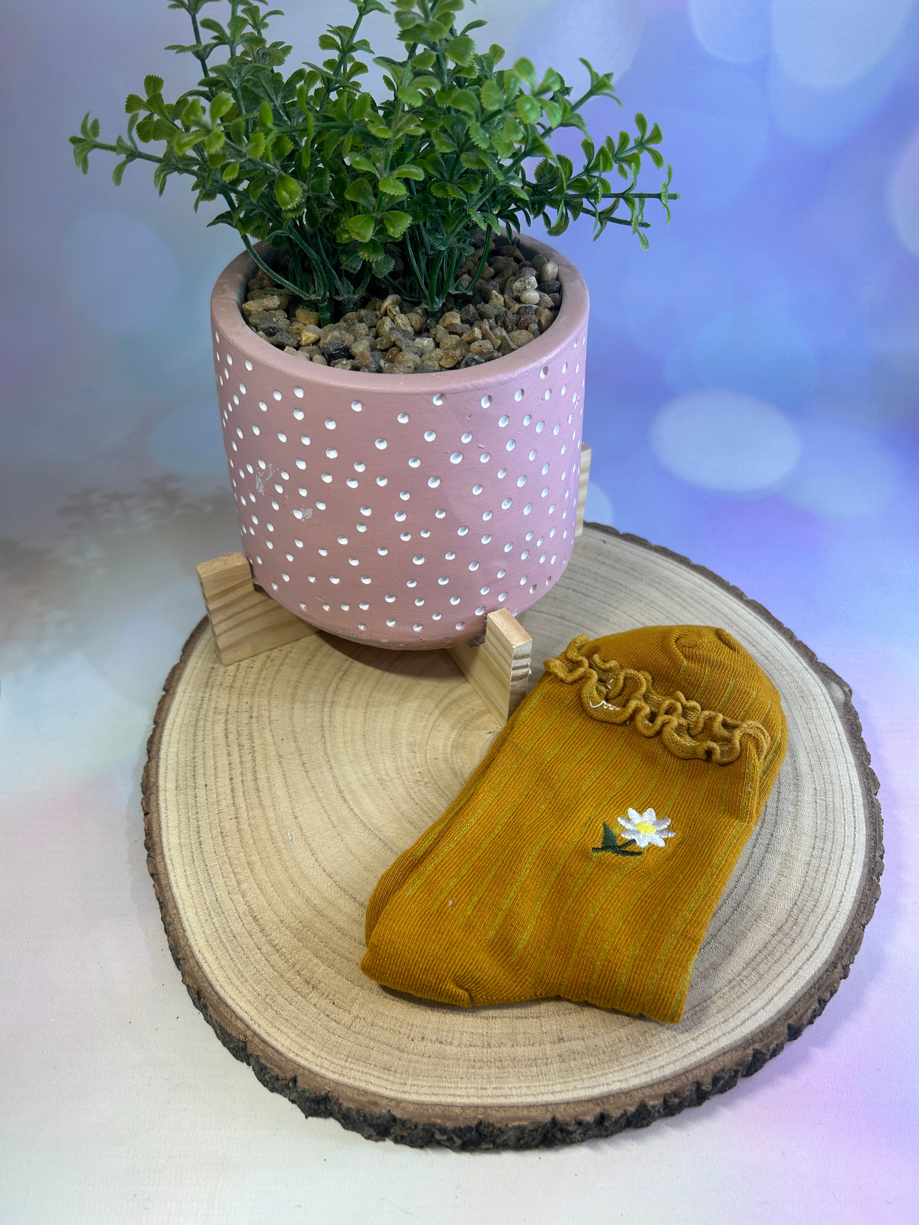 Mustard Daisy Ankle Socks