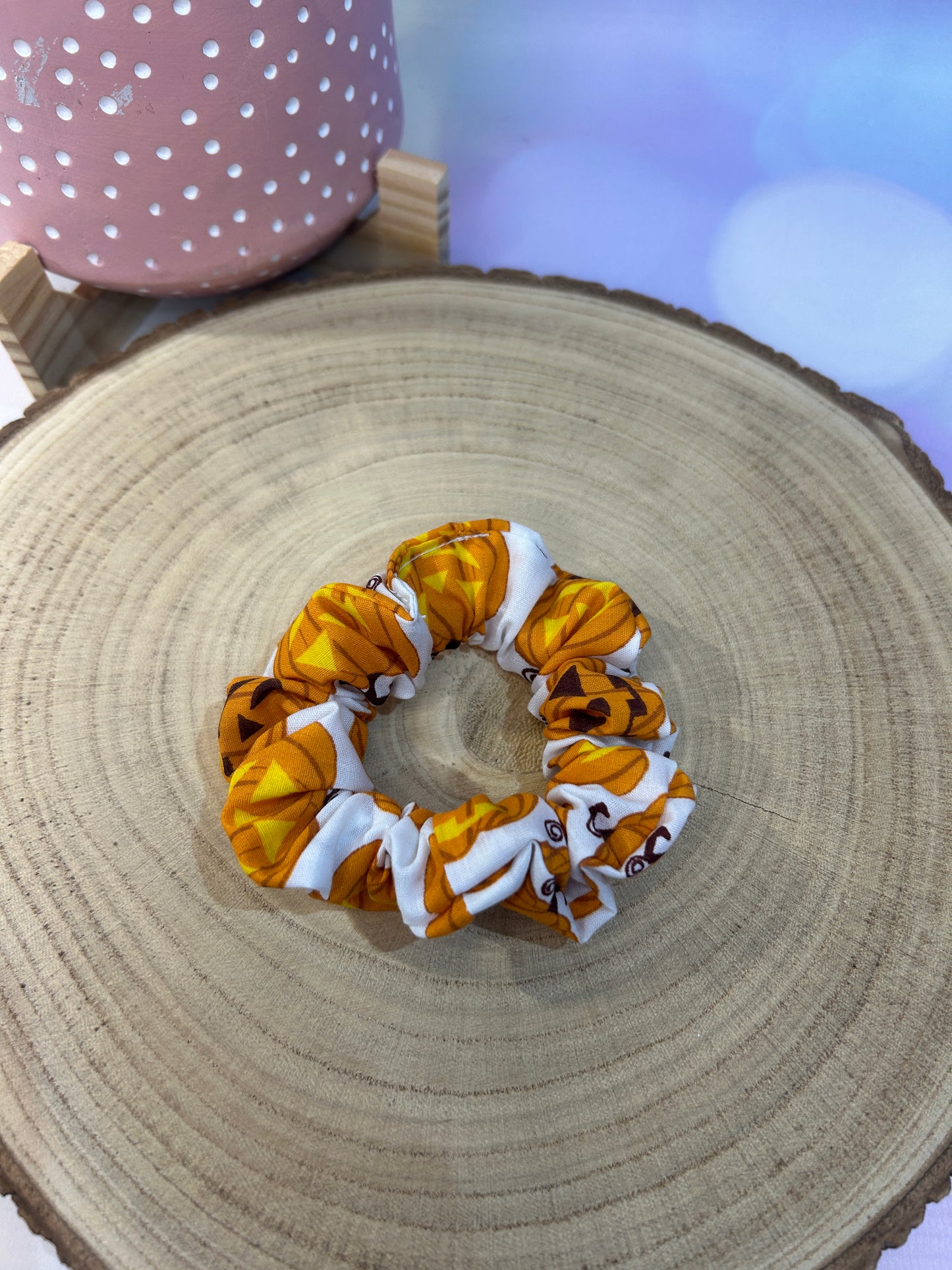 Halloween Pumpkin Cotton Scrunchie