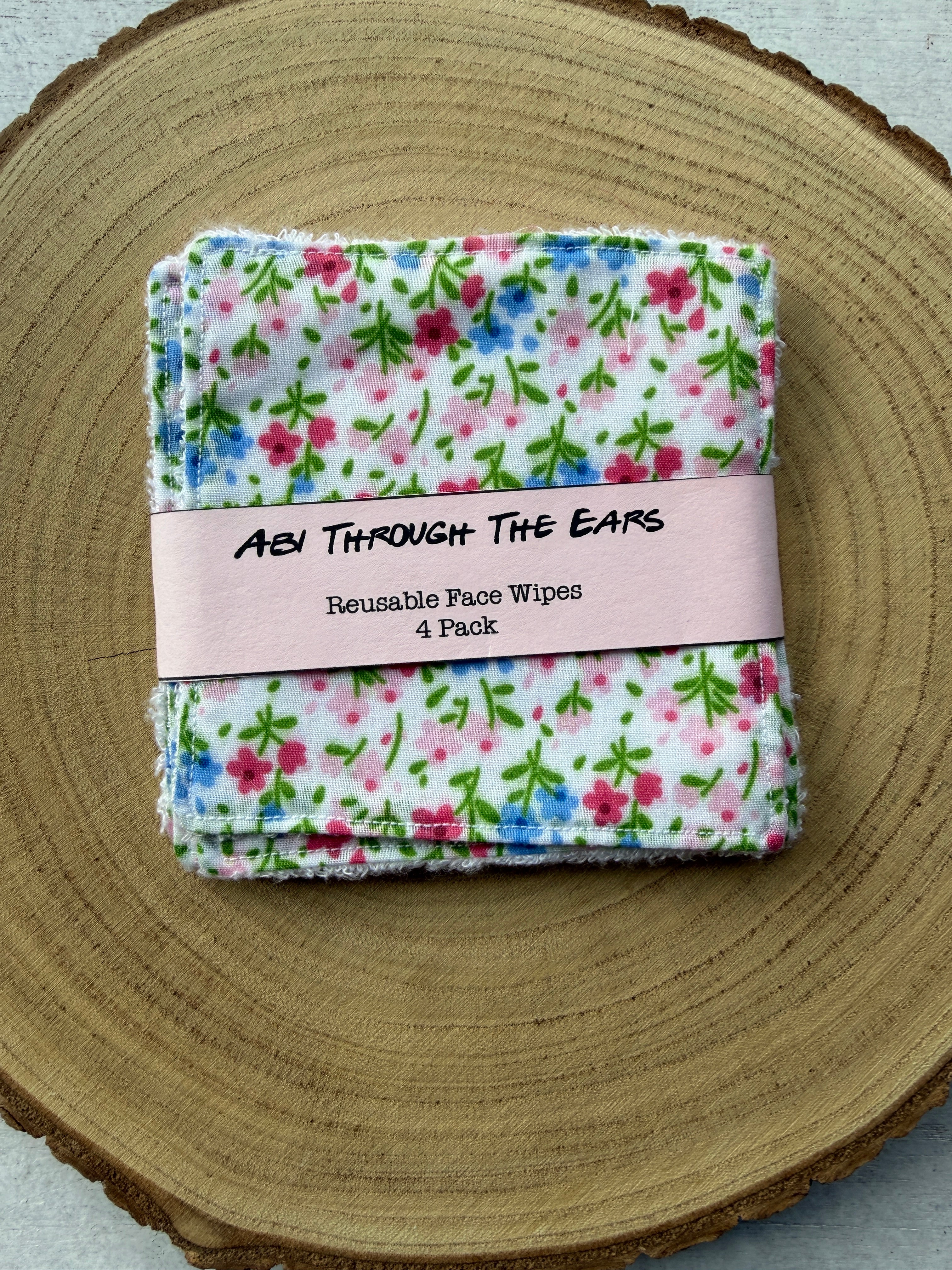 Mixed Pink Daisy Reusable Face Wipes 4 pack
