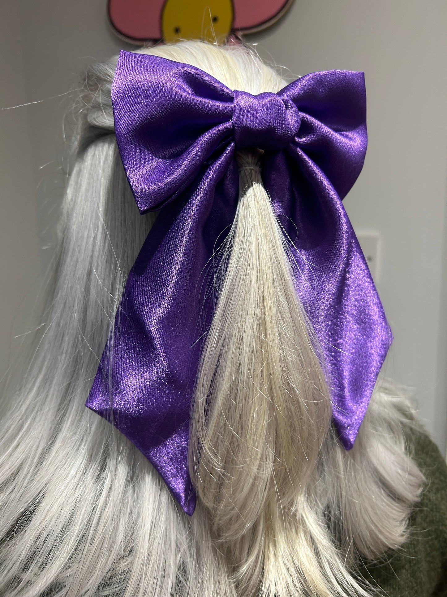 Large Luxury Purple Satin Hair Bow