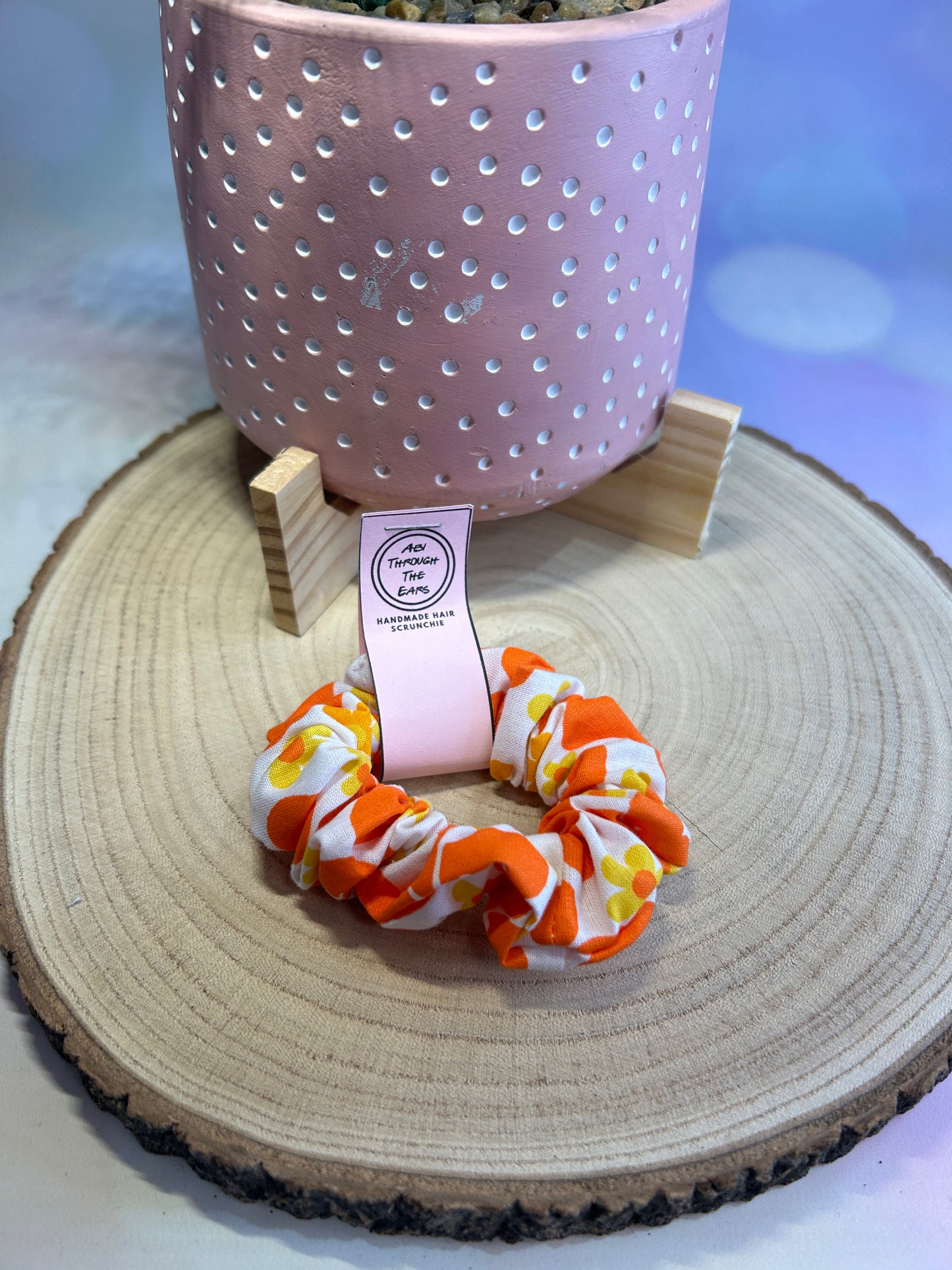 Orange Bold Floral MINI Scrunchie