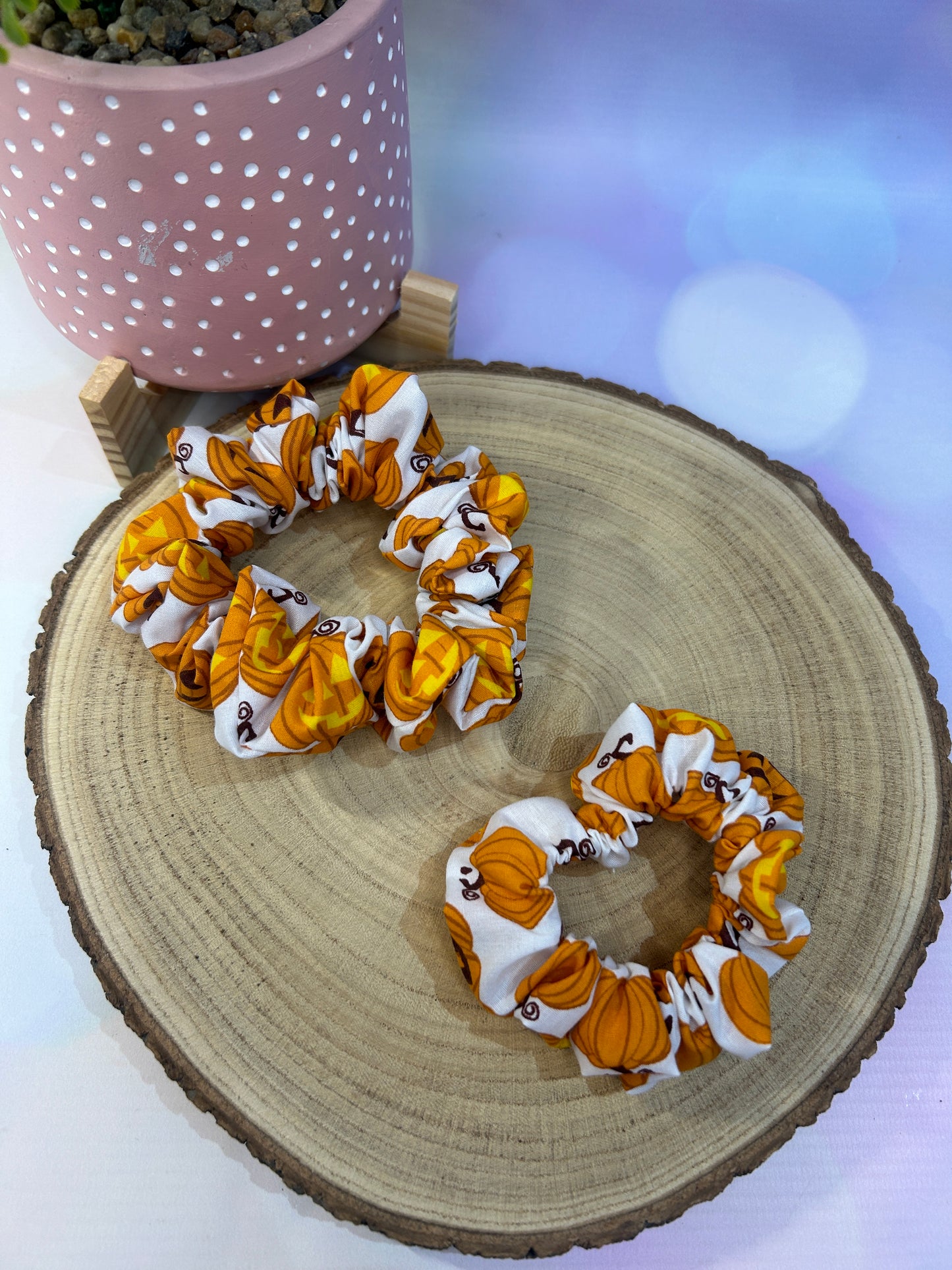 Halloween Pumpkin Cotton Scrunchie