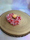 Red and White Holly Christmas Scrunchie