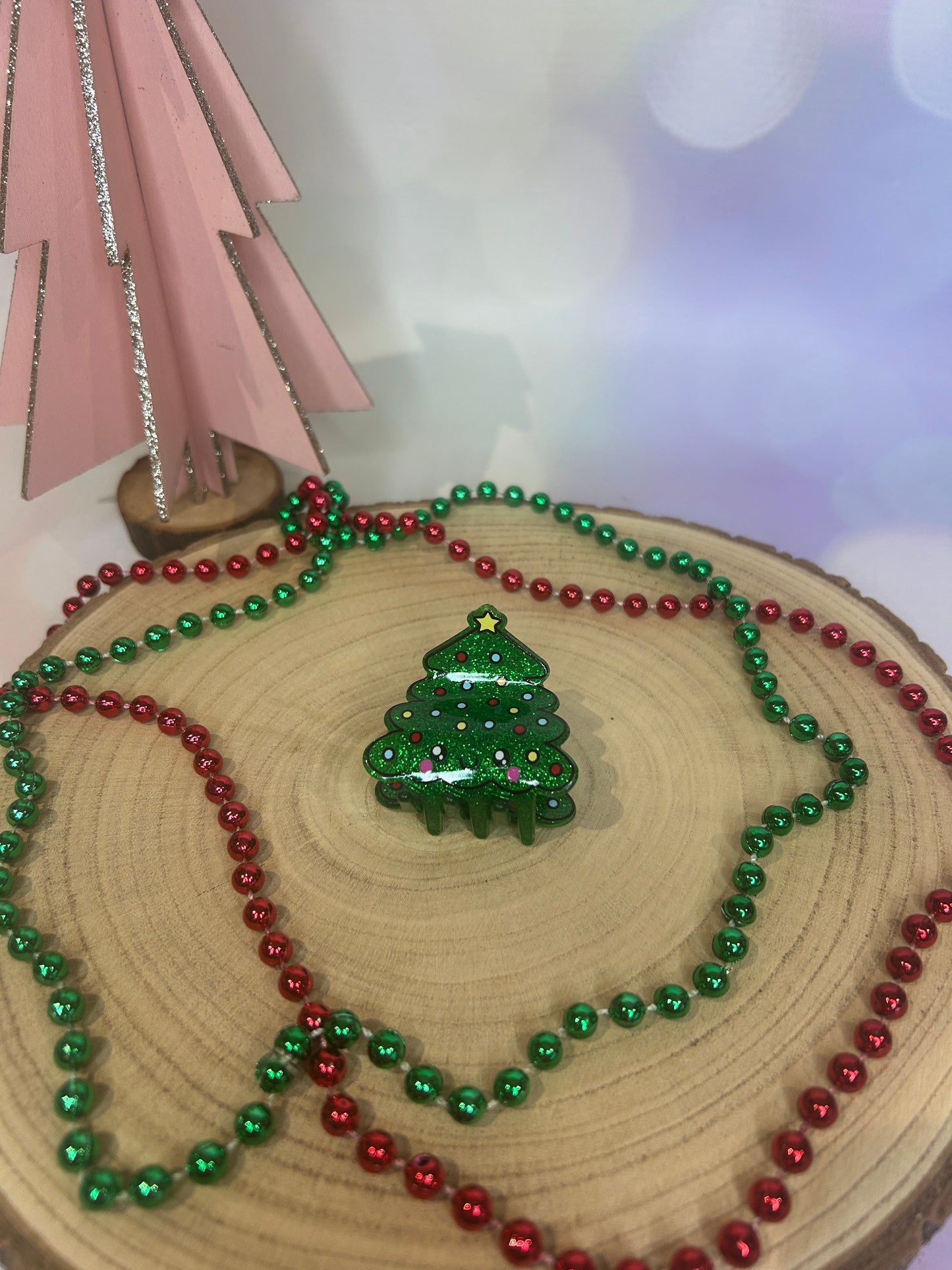 Mini Christmas Tree Hair Claw Clip