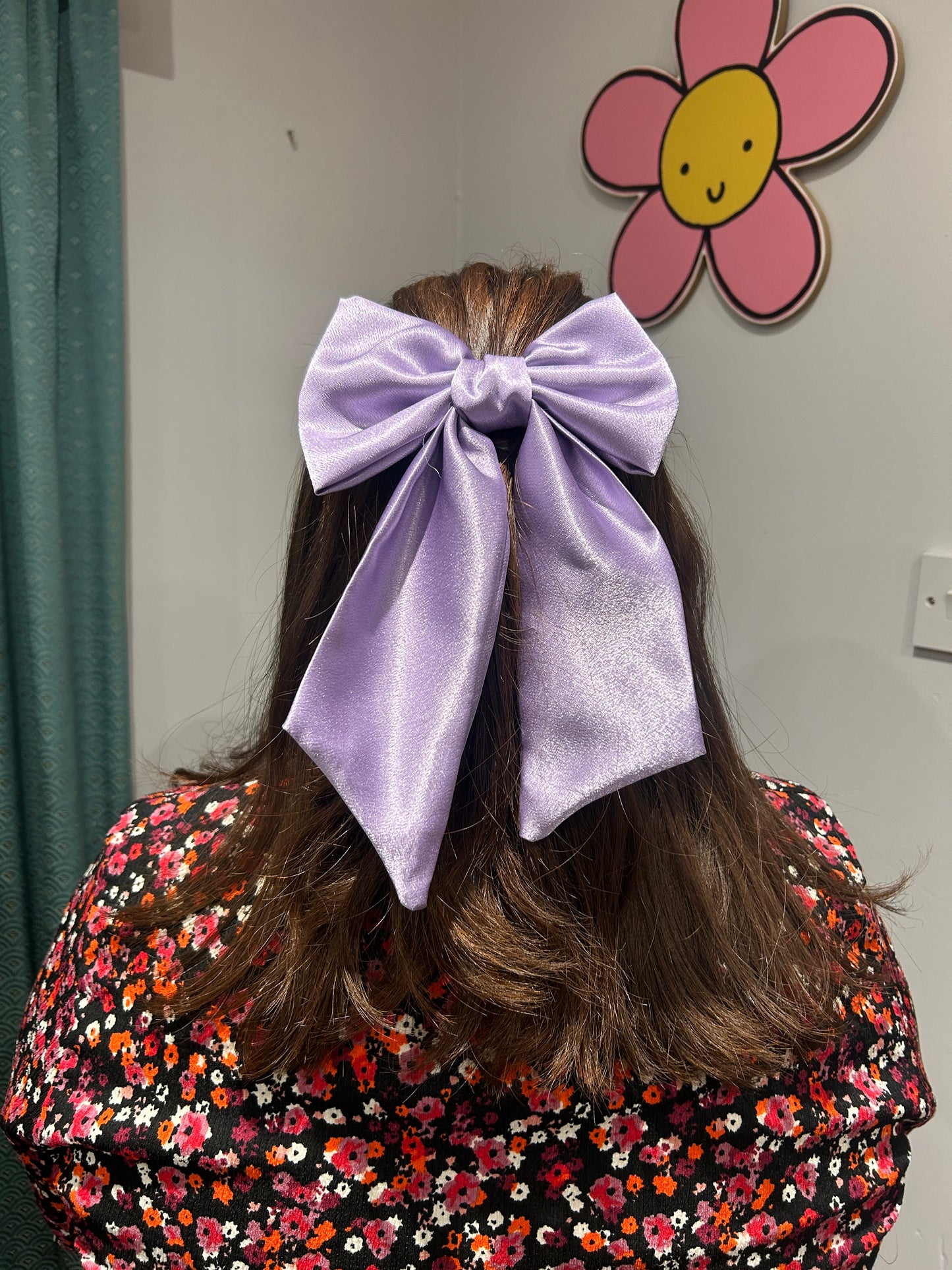 Large Luxury Lilac Satin Hair Bow