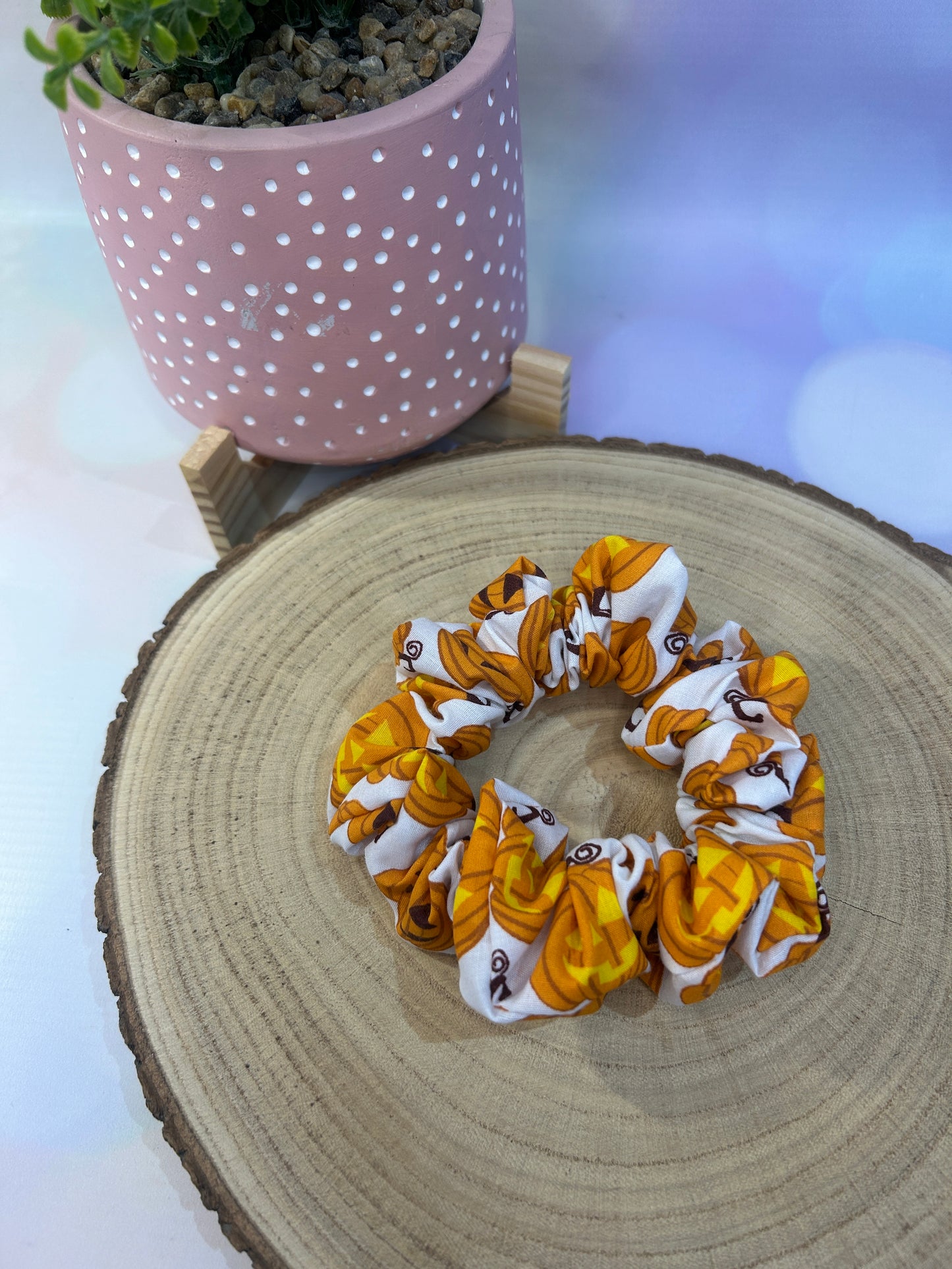 Halloween Pumpkin Cotton Scrunchie