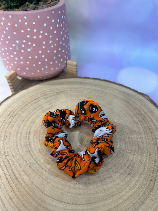 Halloween Orange Spooky MINI Scrunchie