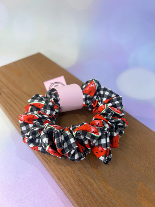 Watermelon Gingham Hair Scrunchie - Limited Edition