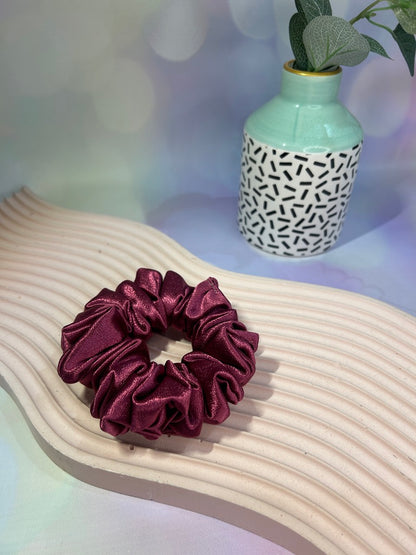 Luxury Raspberry Satin Scrunchie