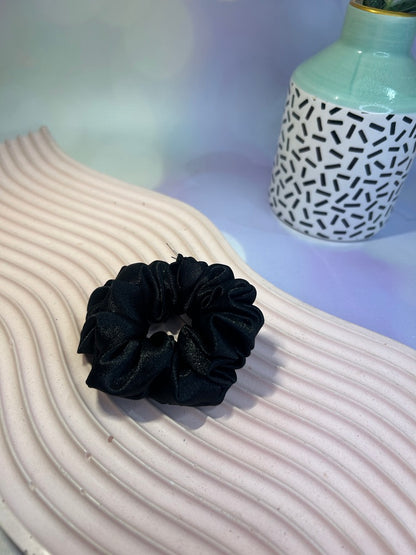 Mini Black Satin Scrunchie