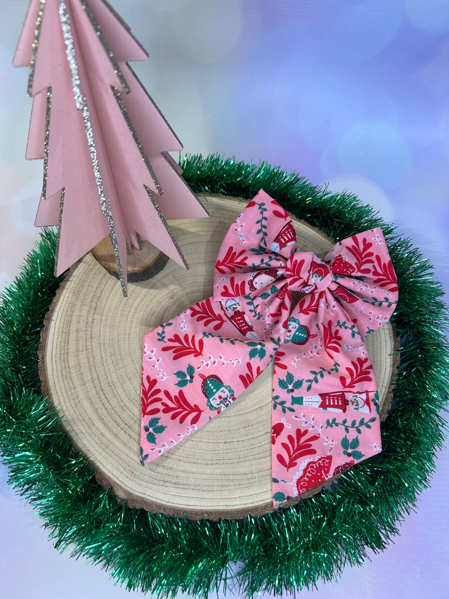 Pink Nutcracker Hair Bow