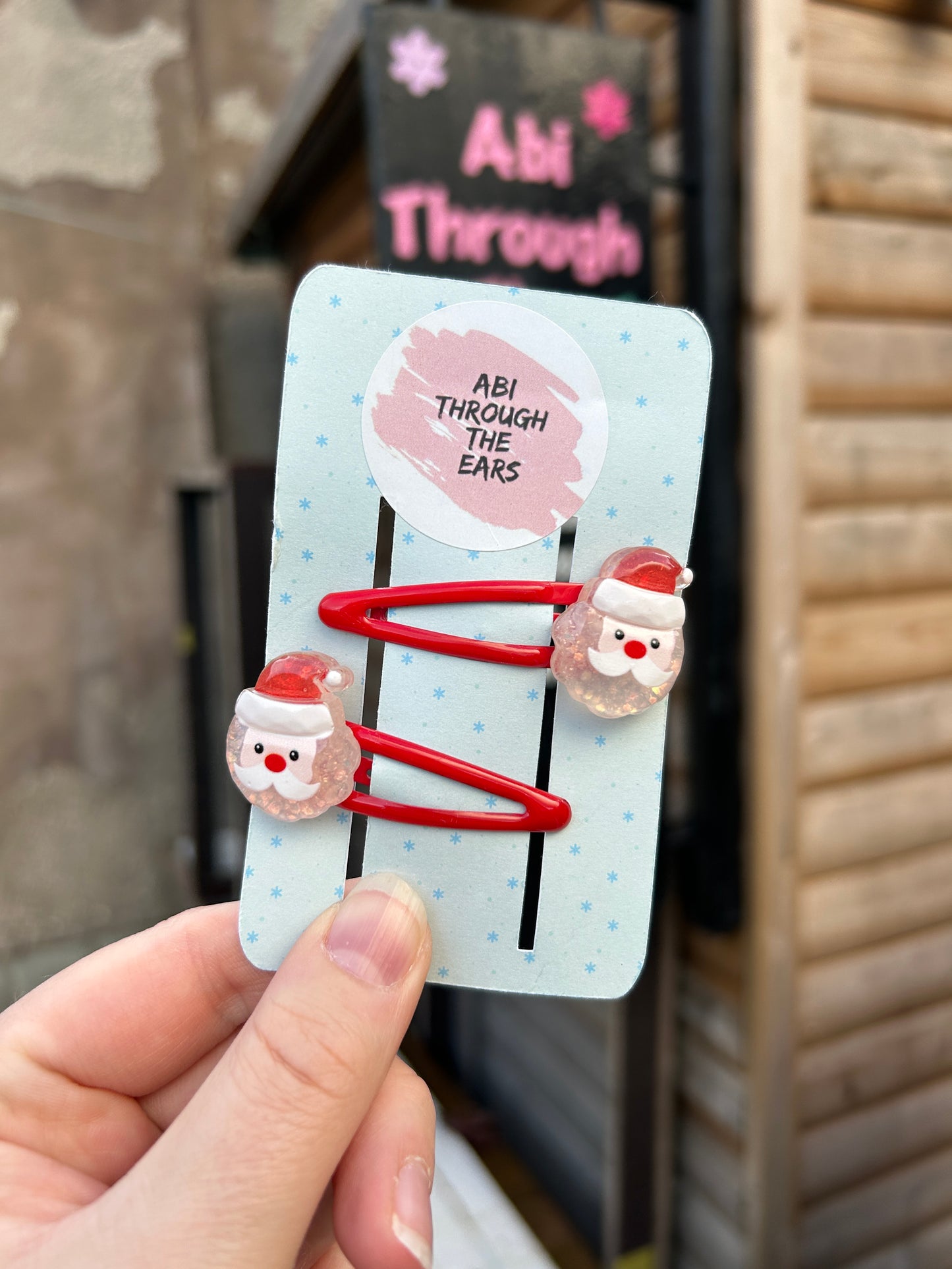 Cute Santa Faces Hair Slides