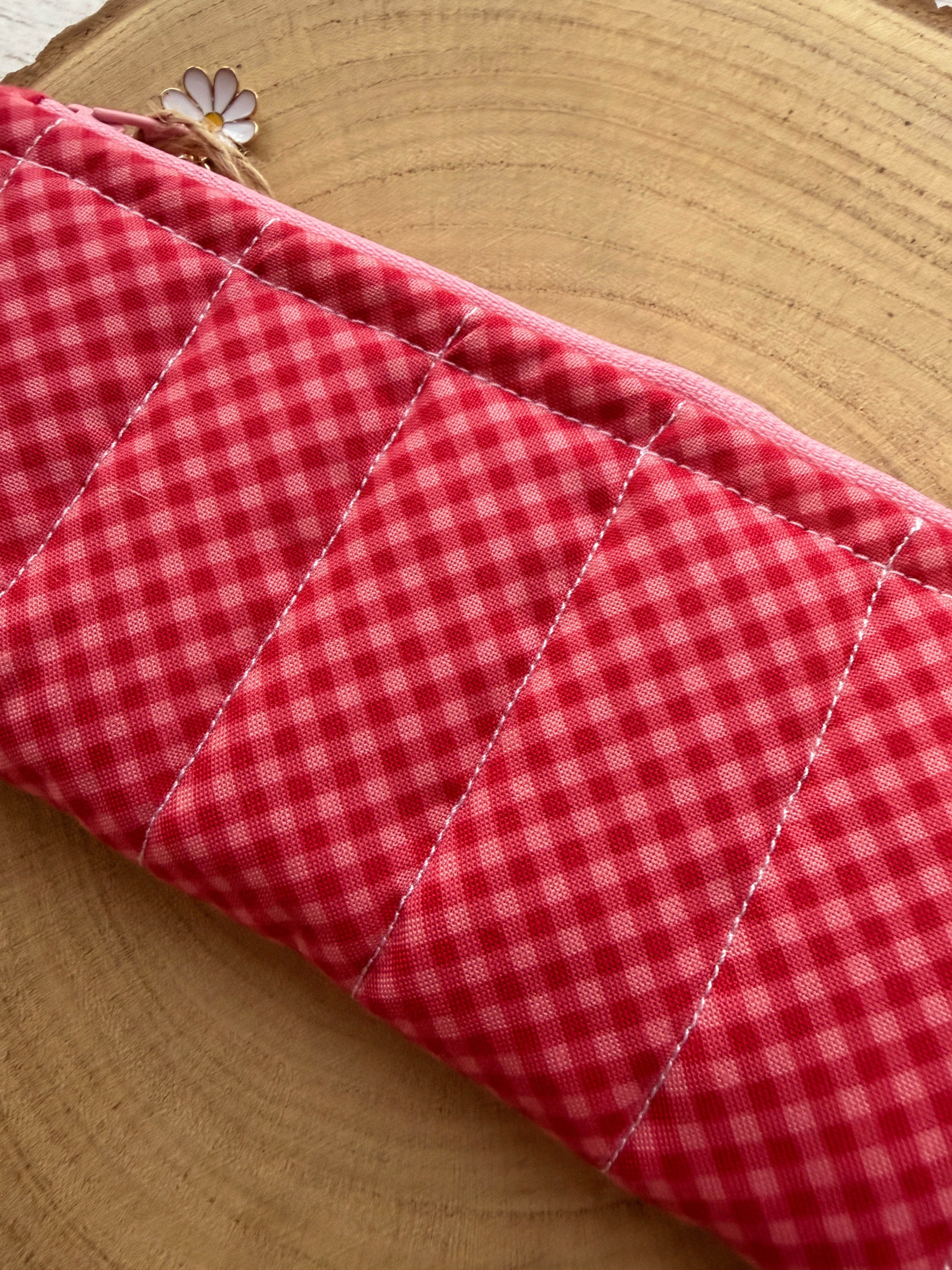 Strawberry Gingham Slimline Pencil Case