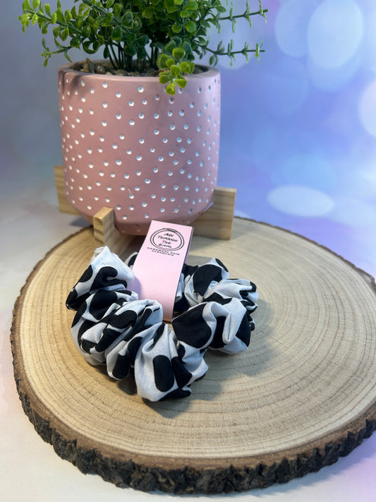 B&W Paw Print Scrunchie