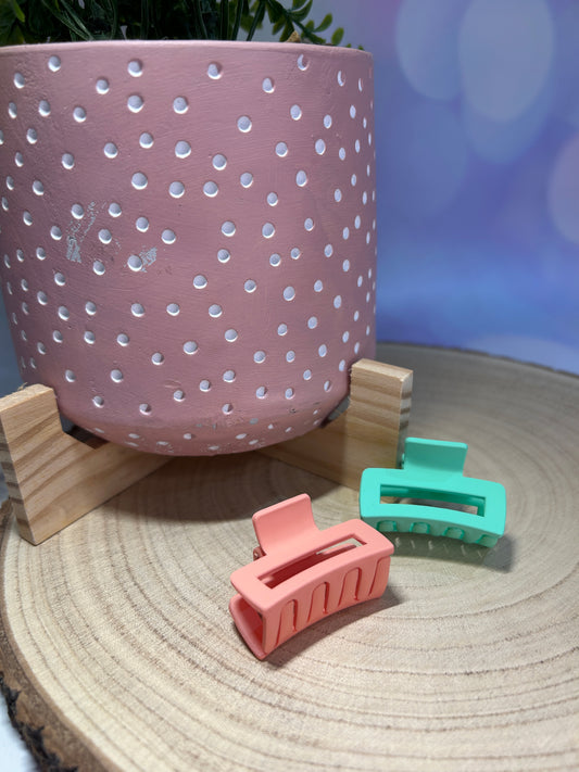 Mint Green & Peach Mini Claw Clip 2 Pack