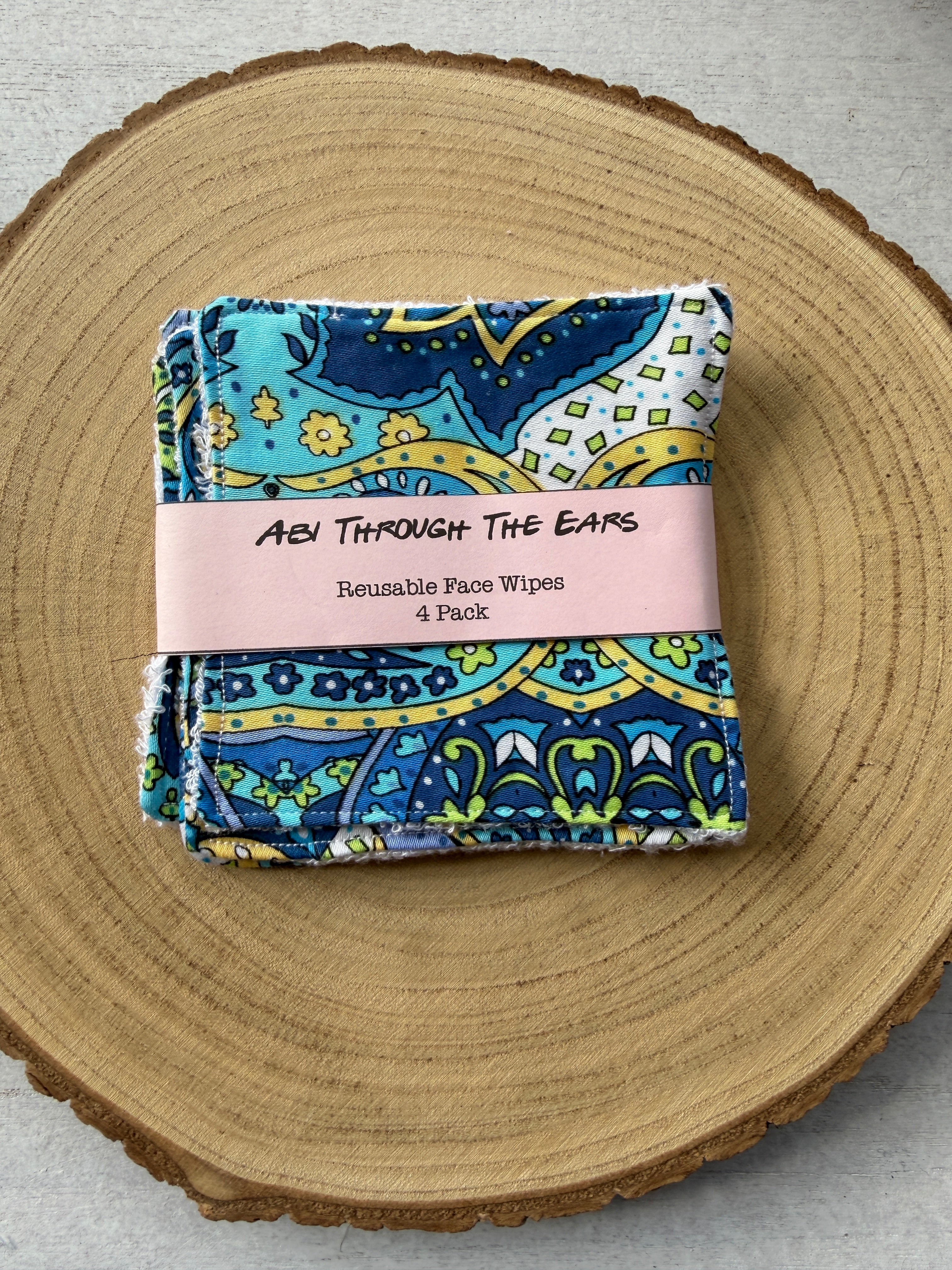 Boho Blues Reusable Face Wipes