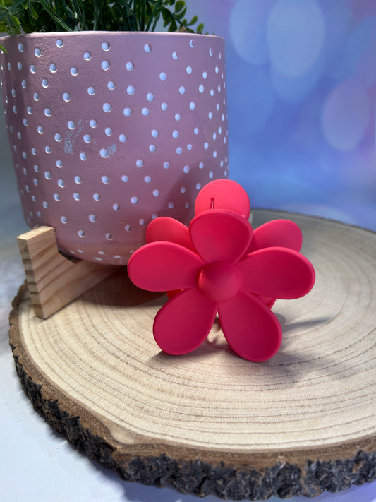 Hot Pink Flower Claw Clip