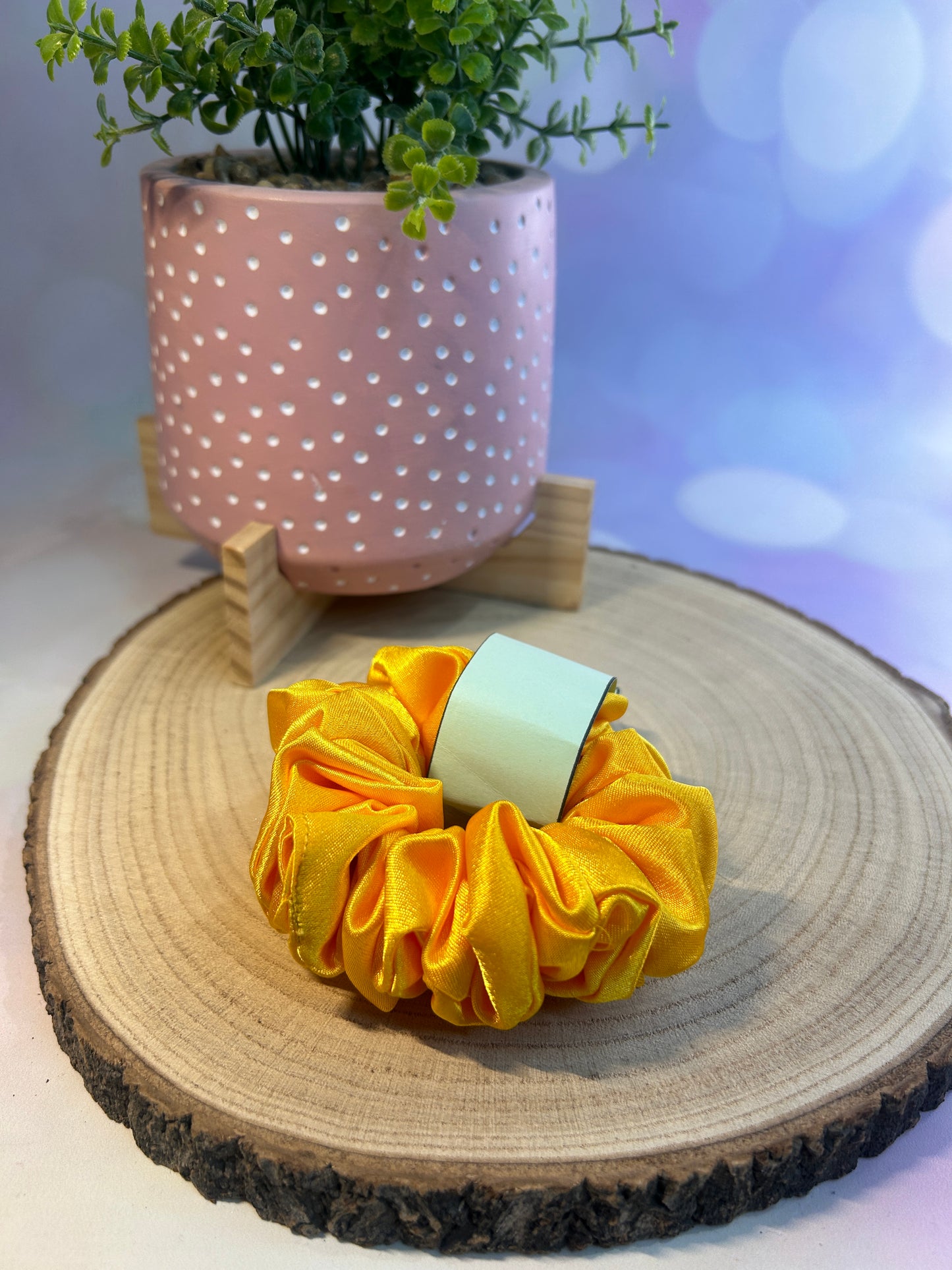 Luxury Yellow Satin Scrunchie