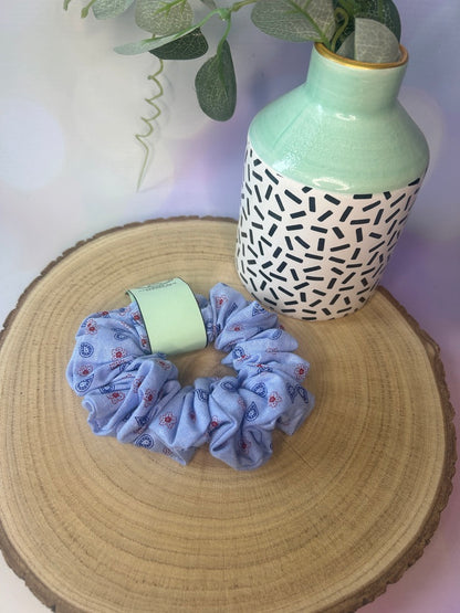 Paisley Blue Scrunchie