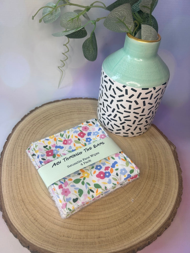 White Floral Face Wipes
