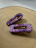 Amethyst Sparkle Glitter Hair Clips
