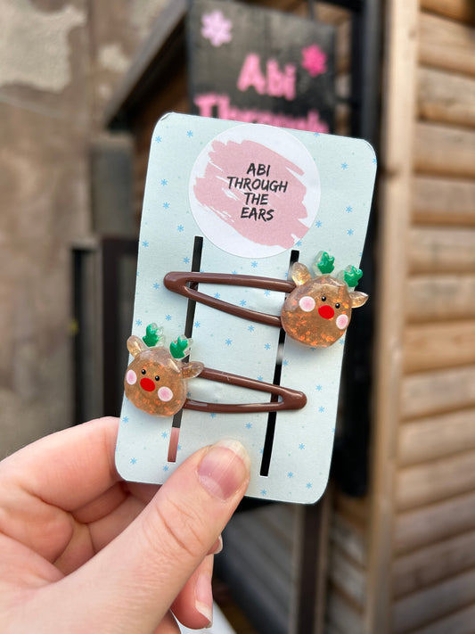Cute Reindeer Hair Slides