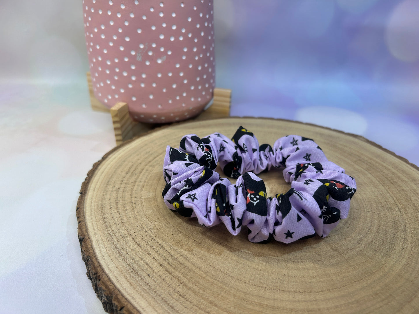 Halloween Spooky Cats Cotton Scrunchie