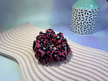 Bold Pink Animal Print Scrunchie