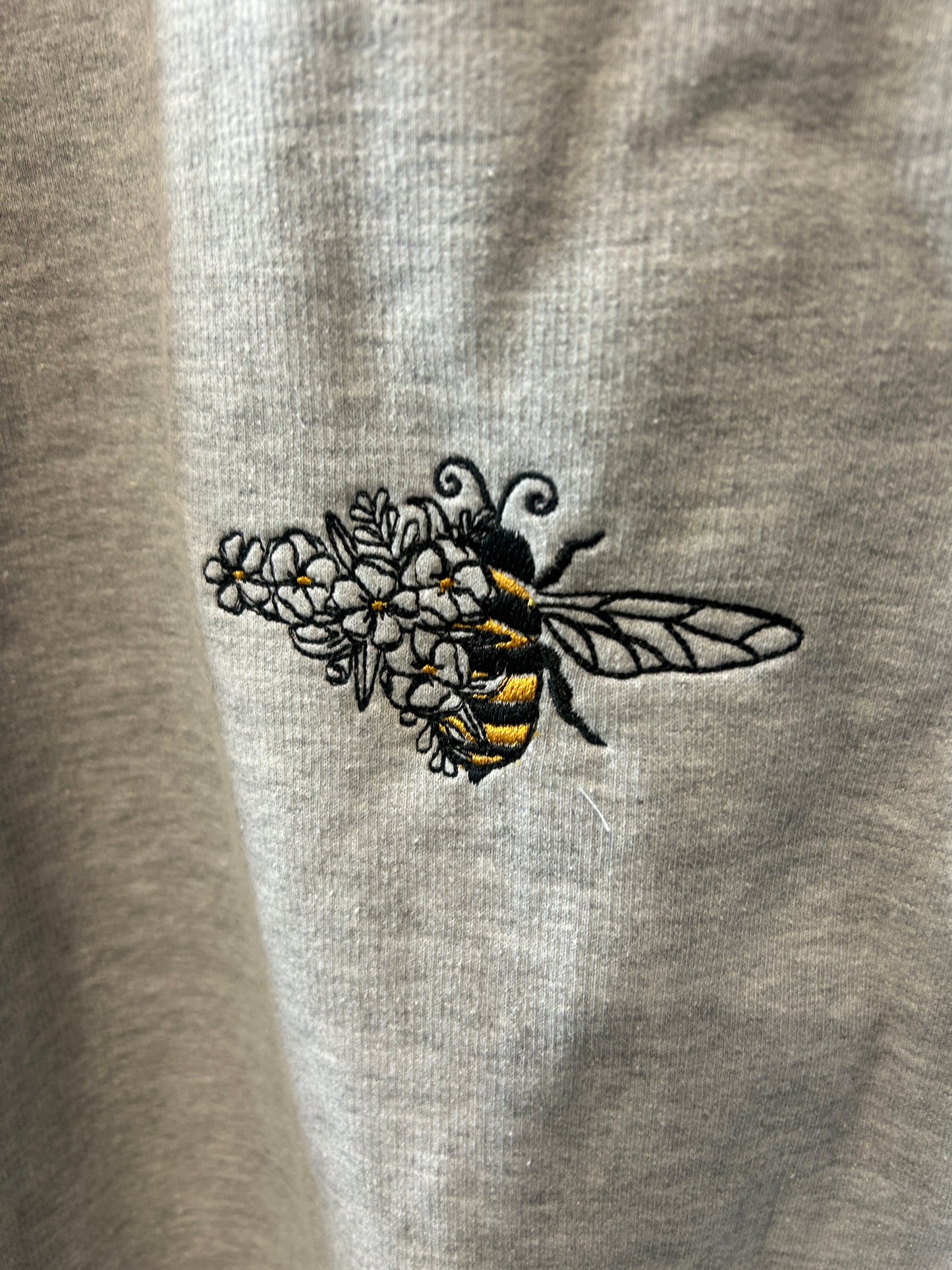 Grey Floral Bumblebee Jumper SIZE X-LARGE