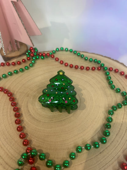 Mini Christmas Tree Hair Claw Clip