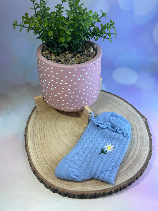 Blue Daisy Ankle Socks