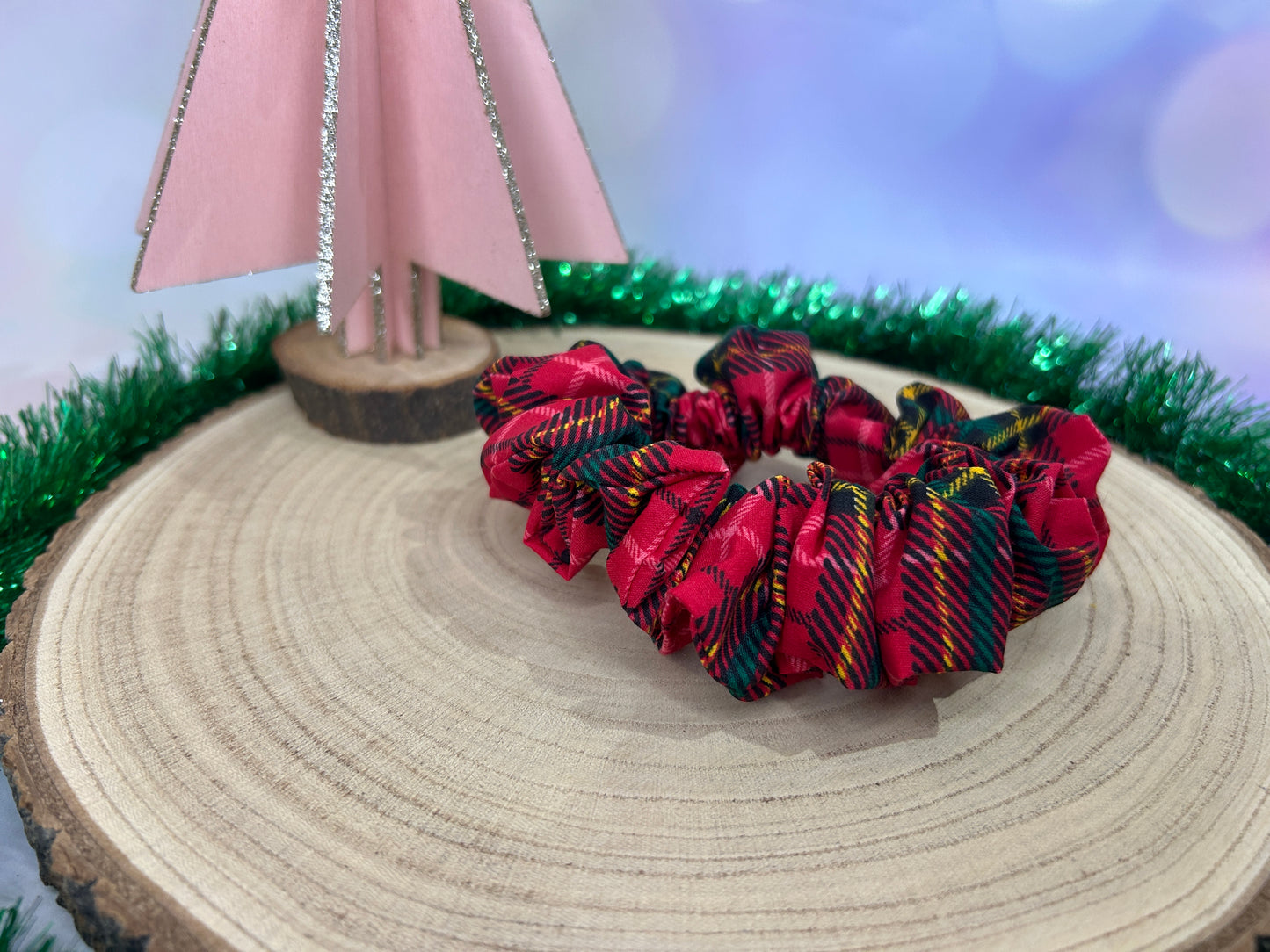 Red Tartan Hair Scrunchie