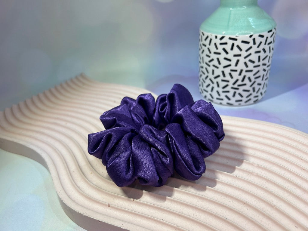 Luxury Purple Satin Scrunchie