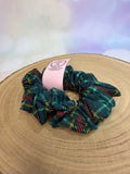 Green Tartan Christmas Scrunchie
