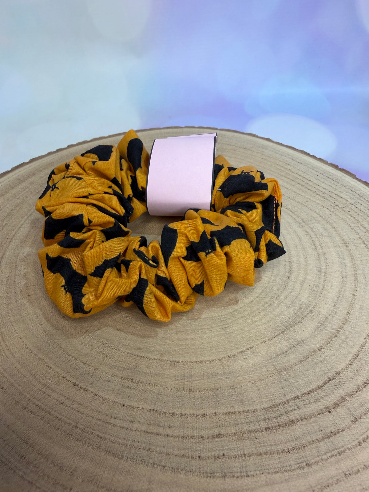 Orange Bats Halloween Scrunchie