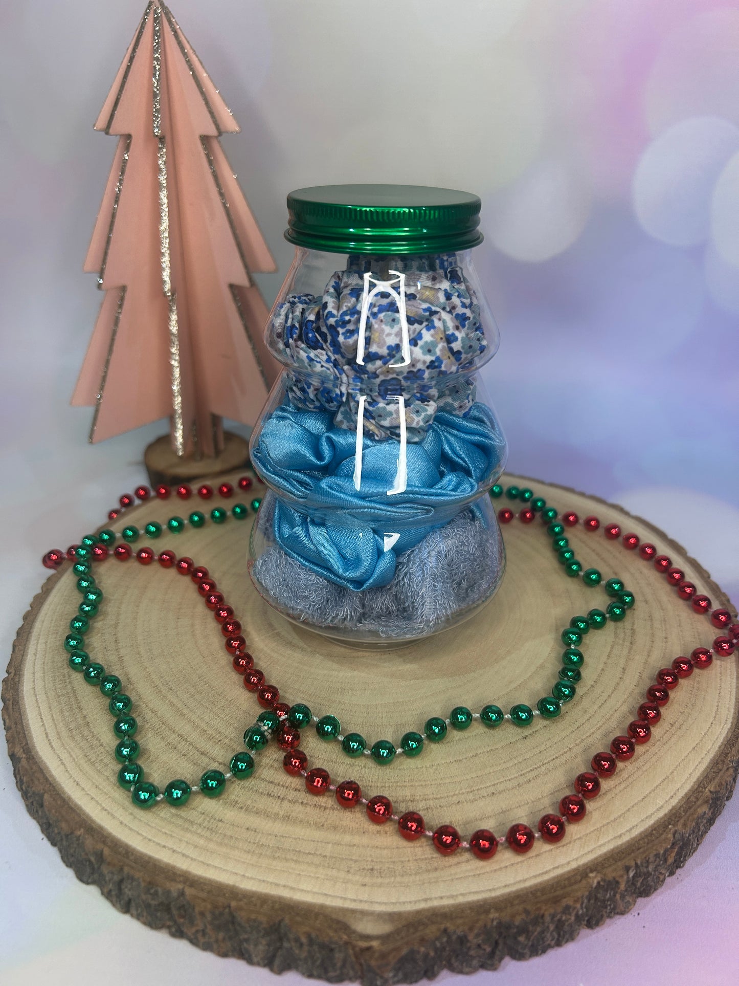 Blue Scrunchie Trio Christmas Tree Gift Set
