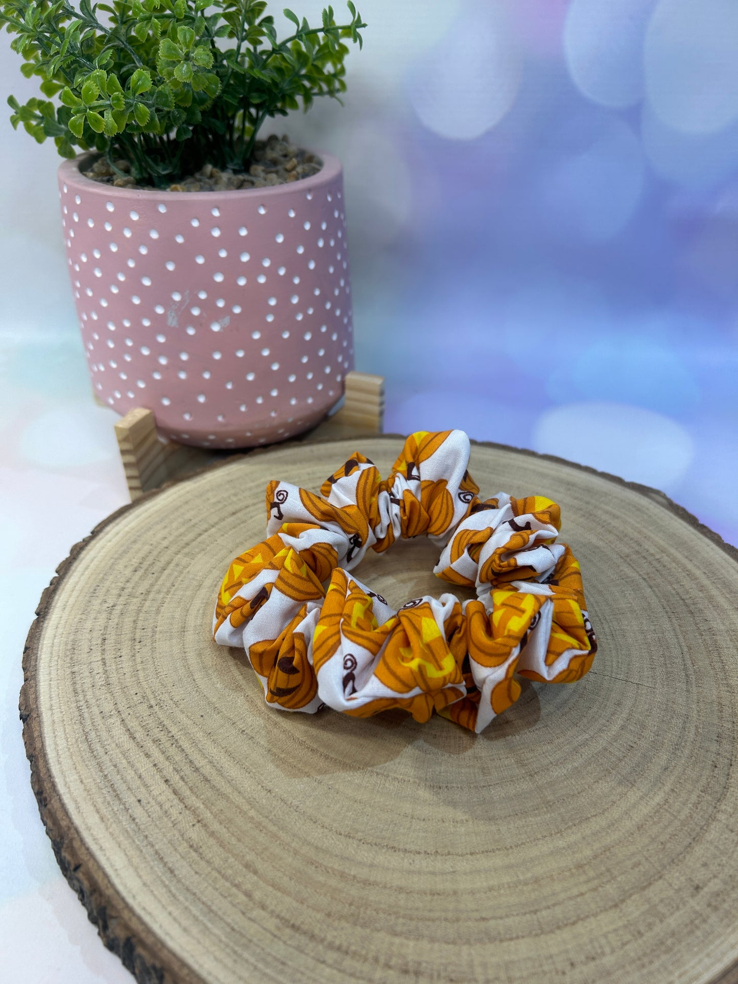 Halloween Pumpkin Cotton Scrunchie