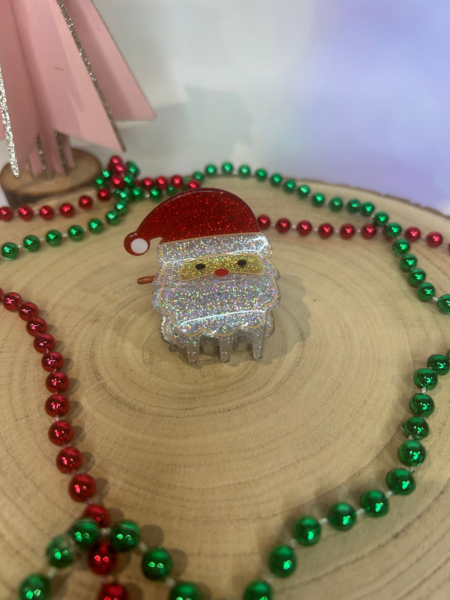 Mini Santa Hair Claw Clip