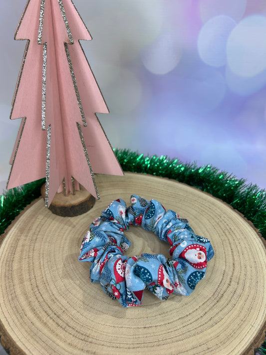 Blue Christmas Decorations Hair Scrunchie