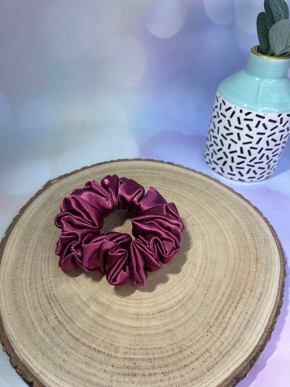 Luxury Raspberry Satin Scrunchie