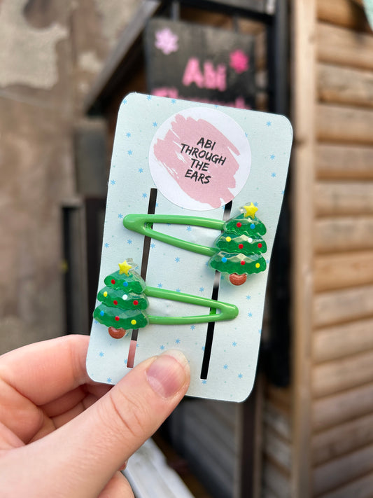 Cute Christmas Tree Hair Slides