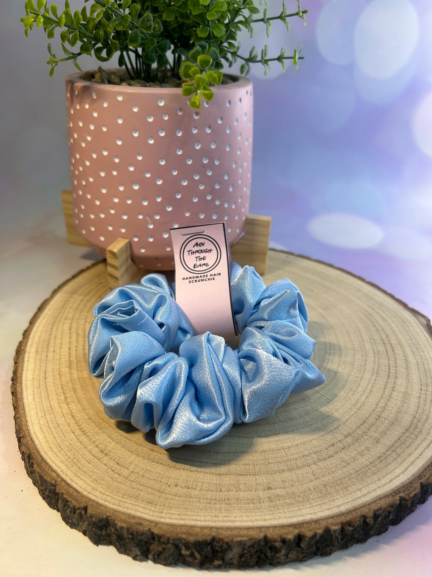 Luxury Baby Blue Satin Scrunchie