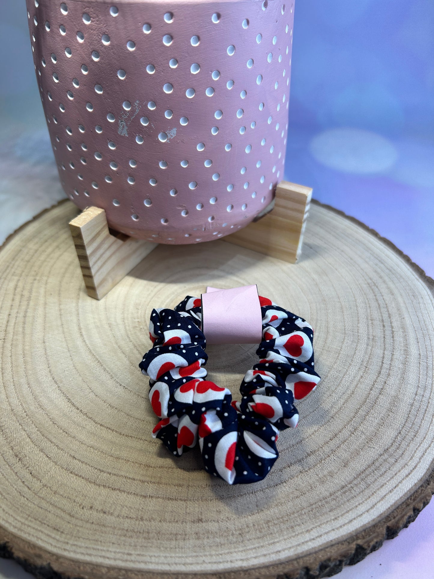 Blue hearts MINI Scrunchie